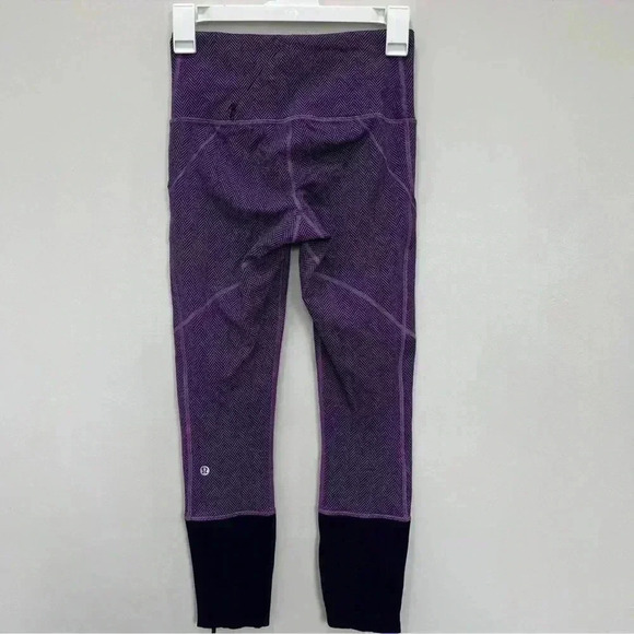 Lululemon Rebel Runner Crop Herringbone Purple 4 - Picture 3 of 12